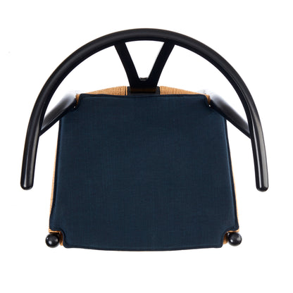 Hynde til Hans J. Wegner Y-stol CH24 i sort stof polstring - Hynder til Hans J. Wegner CH24 Y-stol - DesignGaragen.dk