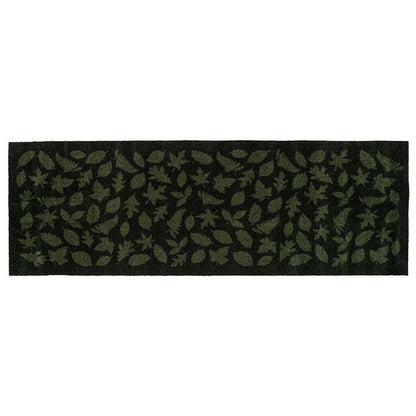 GULVMÅTTE 67 x 200 CM - LEAVES/DARK GREEN