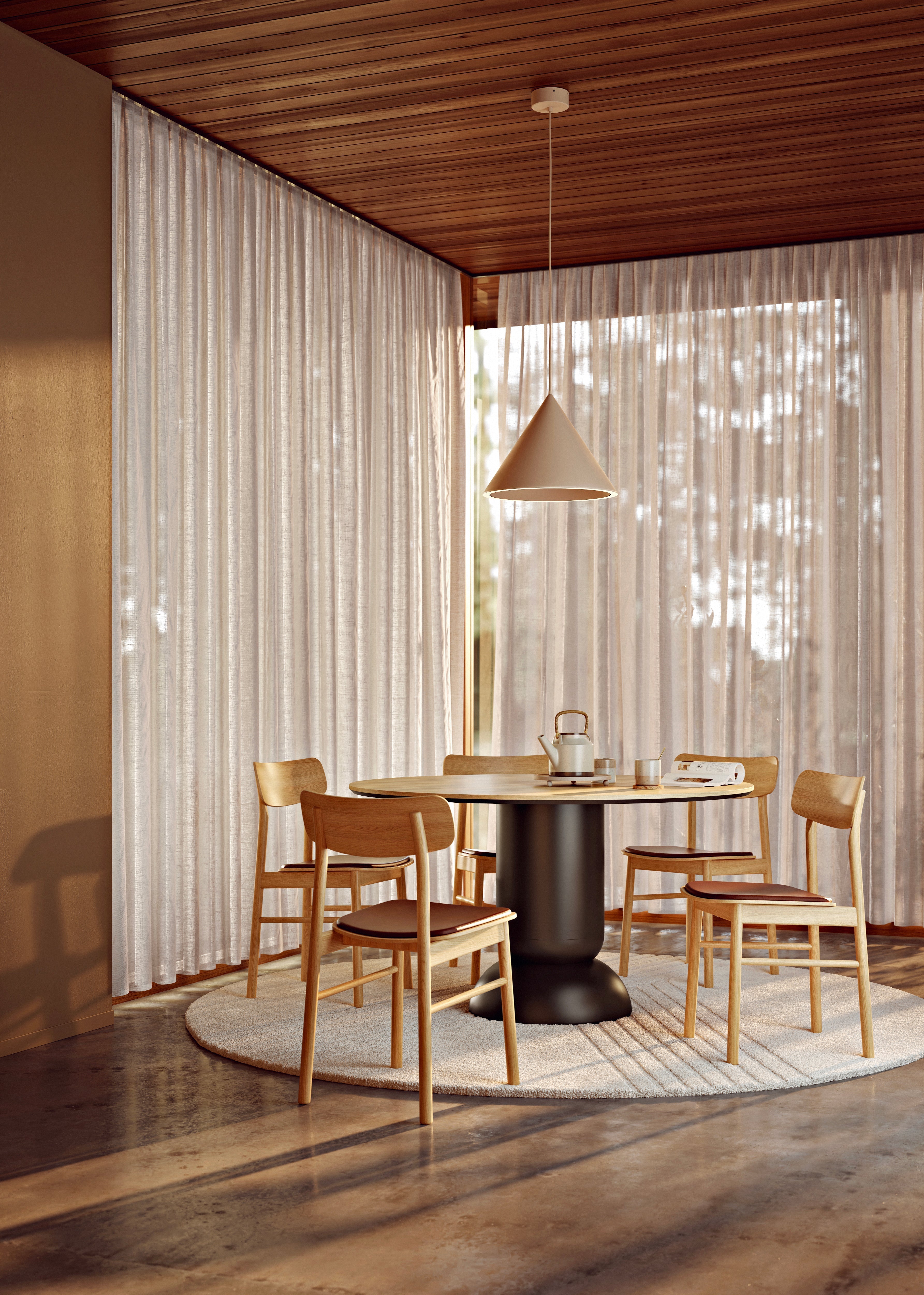 WOUD - Soma Spisebordsstol - Olieret Eg m/Læder