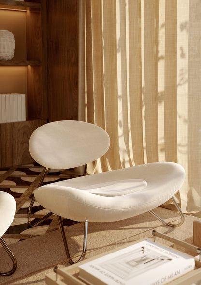 WOUD - Meadow Loungestol - Hvid/Krom