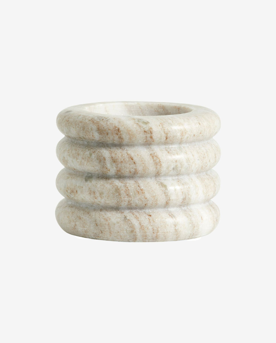 OTOK lysestage i marmor - large - h8 cm - lys brun