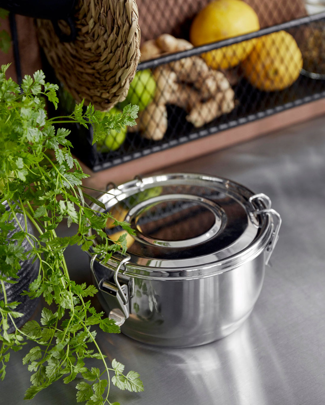 CANI rund madkasse i rustfrit stål - ø15 cm