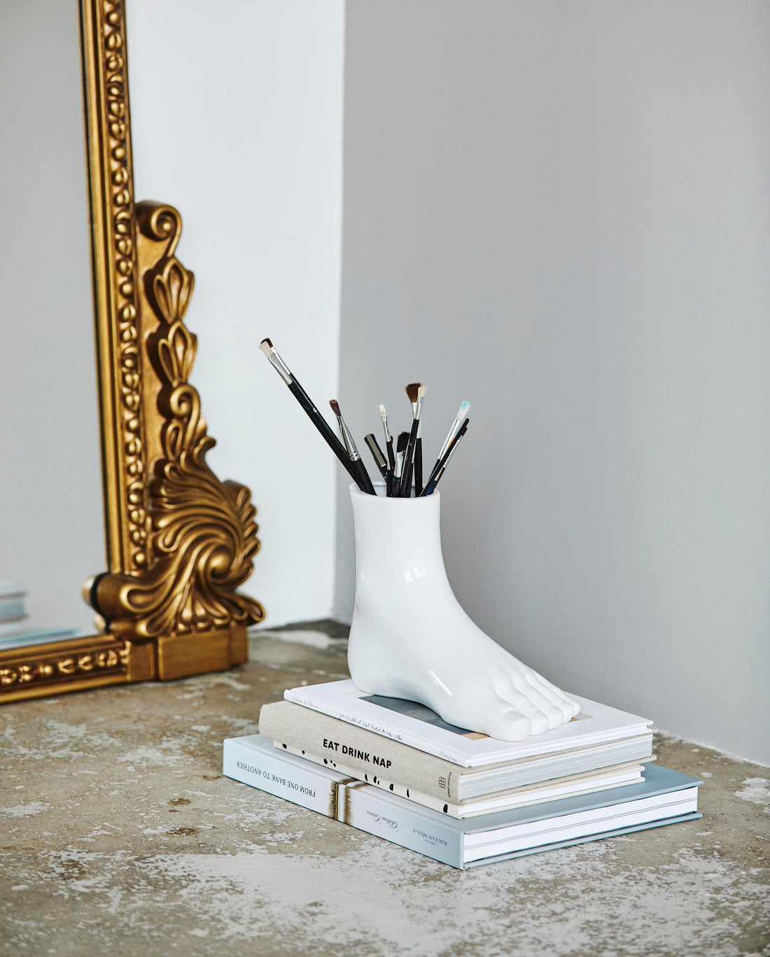 ARUBA vase i keramik - h19,5 cm - hvid