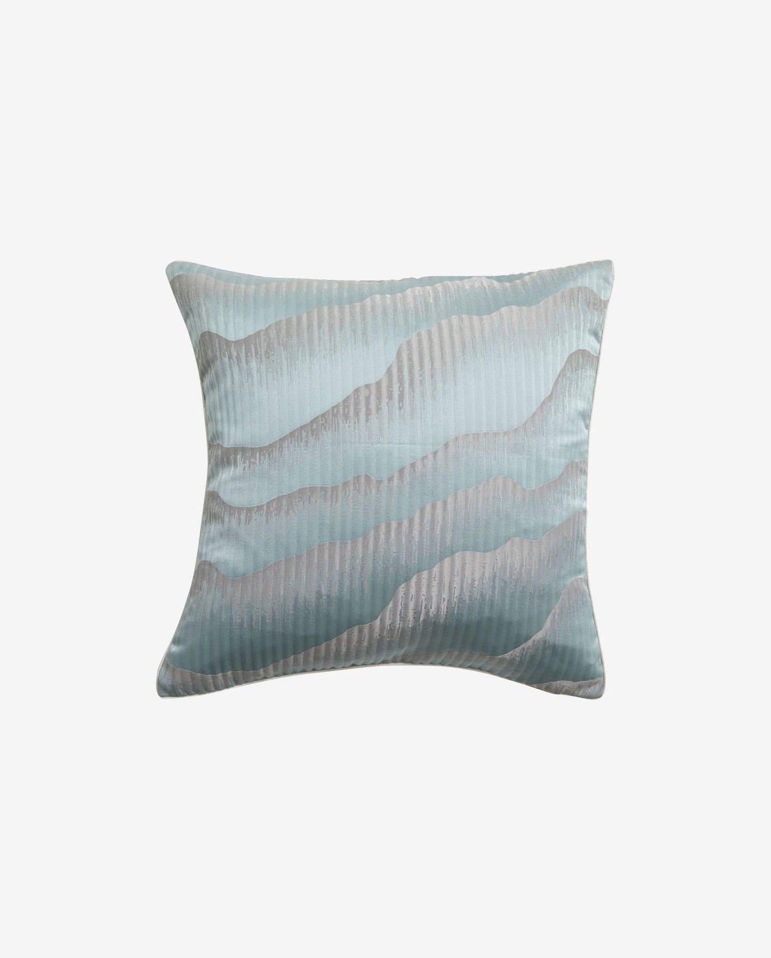 AVIOR pudebetræk i satin - 45x45 - lys blå/grå