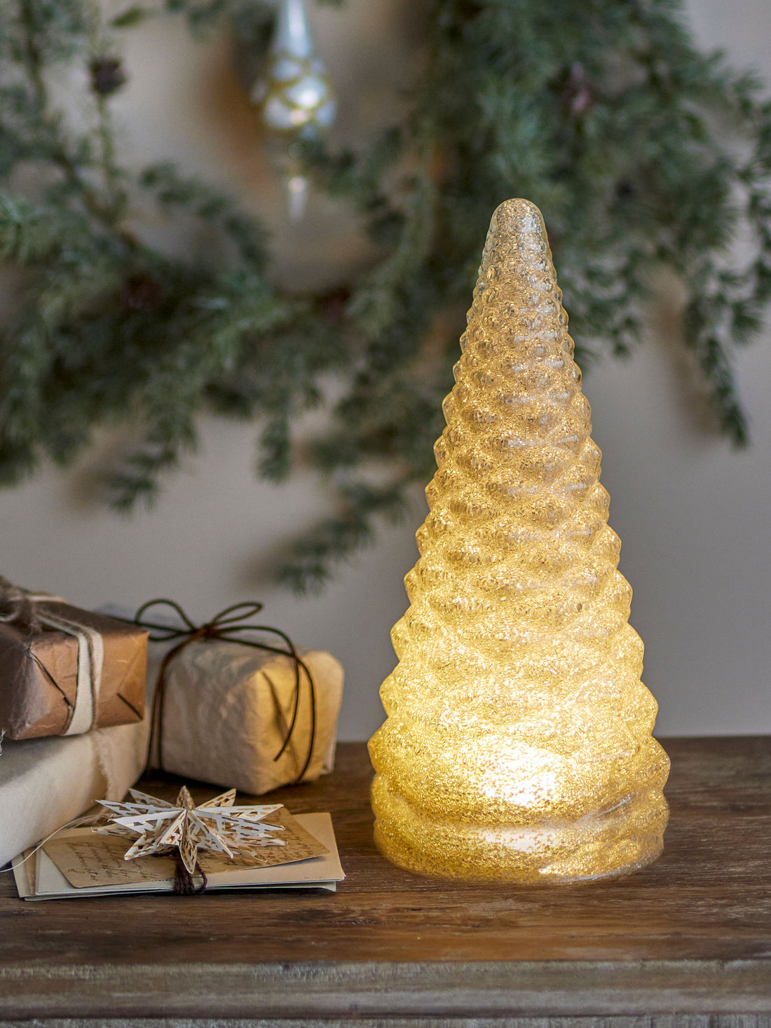 Bloomingville Emilius Dekotræ, Sølv, Genanvendt Glas