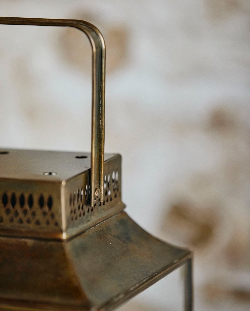 ANTIQUE lanterne i jern - h30 cm - guld finish