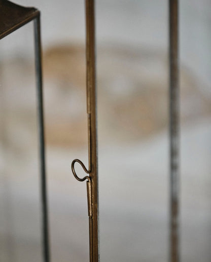 ANTIQUE lanterne i jern - h30 cm - guld finish