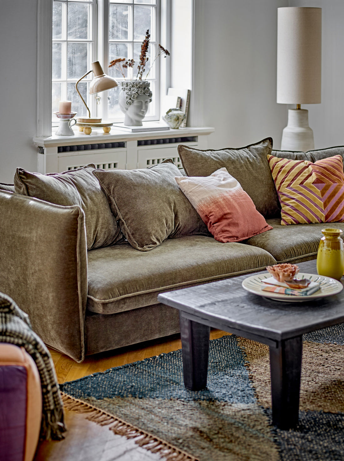 Bloomingville Linetta Gulvlampe, Hvid, Stentøj