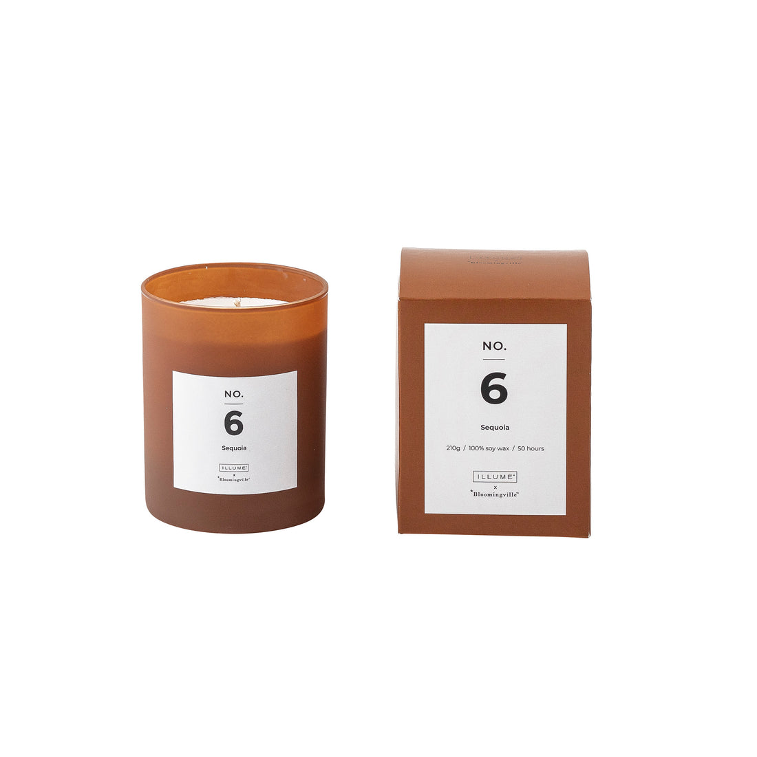 NO. 6 - Sequoia Duftlys, Brun, Naturlig Voks - ILLUME X BLOOMINGVILLE - DesignGaragen.dk
