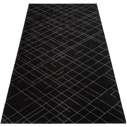 GULVMÅTTE 90 x 200 CM LINES/BLACK-GREY