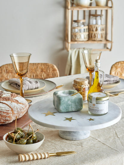 Bloomingville Fenya Star Kagefad , Hvid, Marmor
