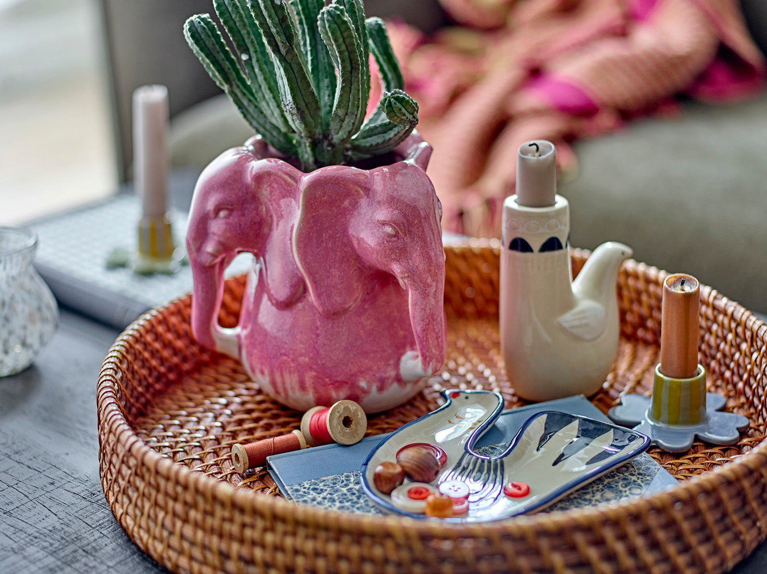 Bloomingville Pontus Vase, Pink, Stentøj