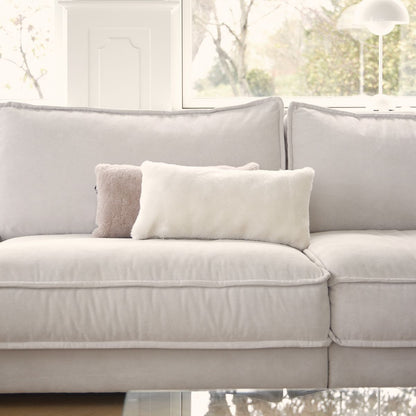 Lammeskindspude | Moccasin | Dobbeltsidet | 28x56 cm