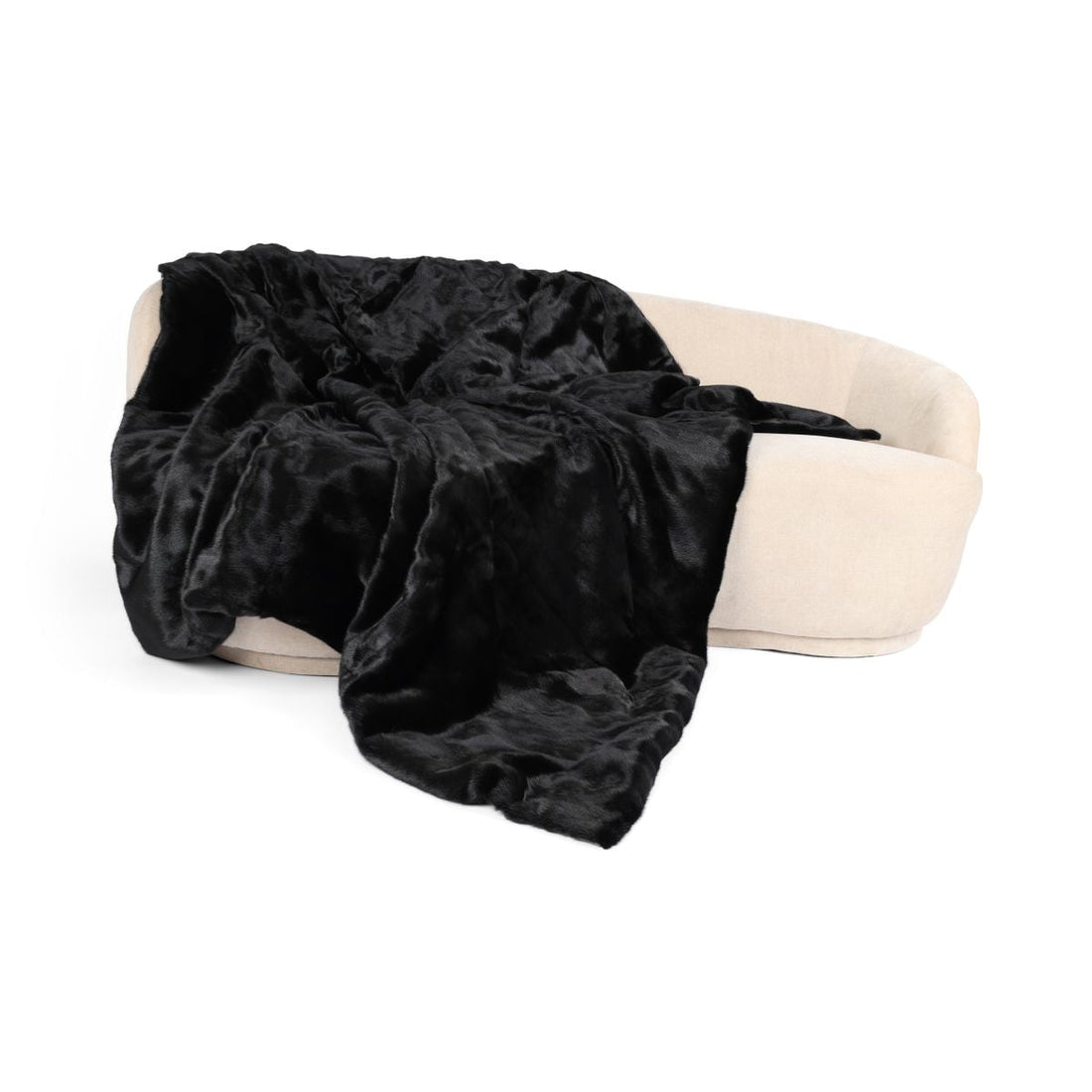 Minkplaid | Cashmerebagside | Sort | 200x200 cm