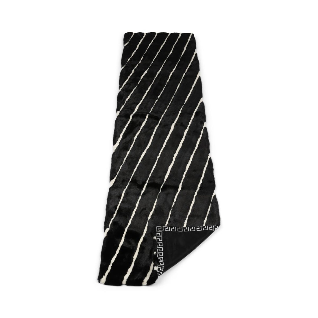 Minkplaid | Bagside af kashmir | Sort/Hvid | 50x220 cm