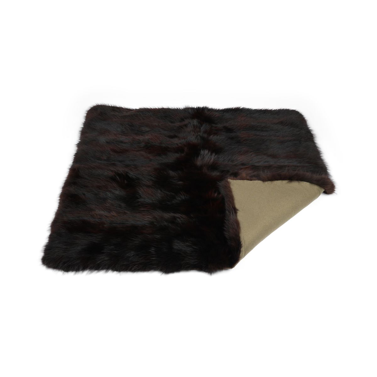 Premium ræveplaid | Cashmerebagside | Mørkebrun | 150x150 cm