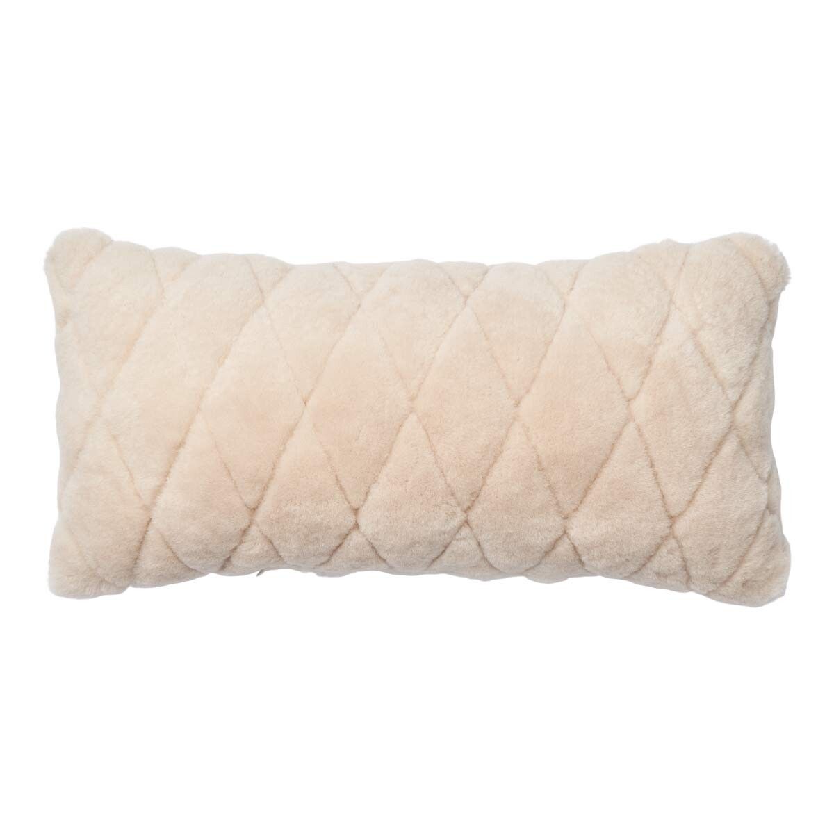 Leaf Pude | Lammeskind | Moccasin | Dobbeltsidet | New Zealand | 28x56 cm