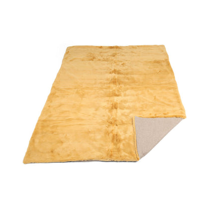 Minkplaid | Bagside af kashmir | Mustard | 140x200 cm