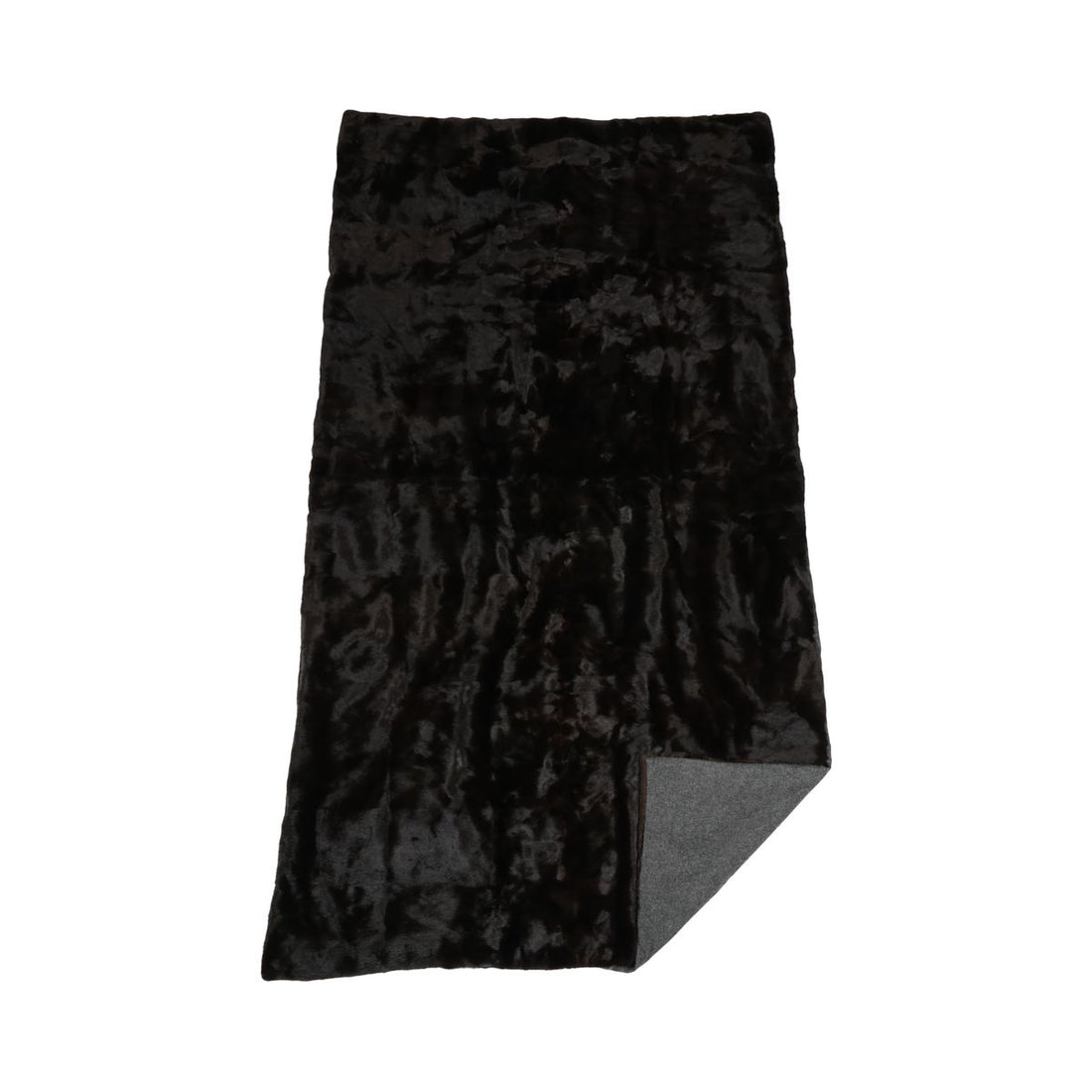 Minkplaid | Bagside af kashmir | Mørkebrun | 122x222 cm