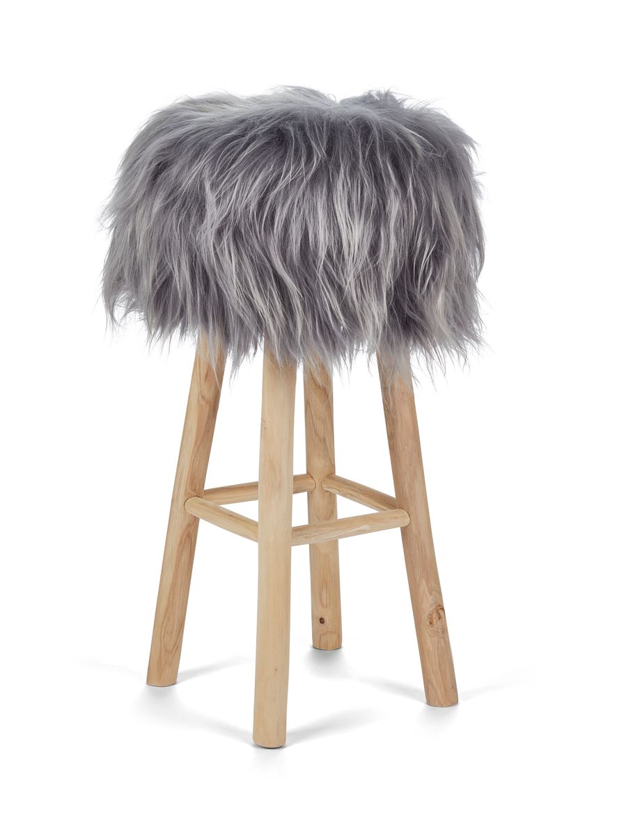 Cover til Barstol/Skammel | Islandsk Lammeskind | D35 cm