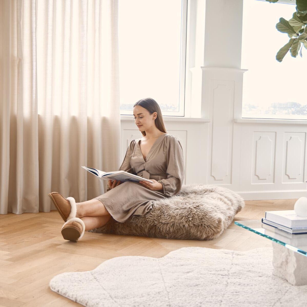 Maxi Float pude | Langhåret | New Zealand | Dobbeltsidet | 90x90 cm