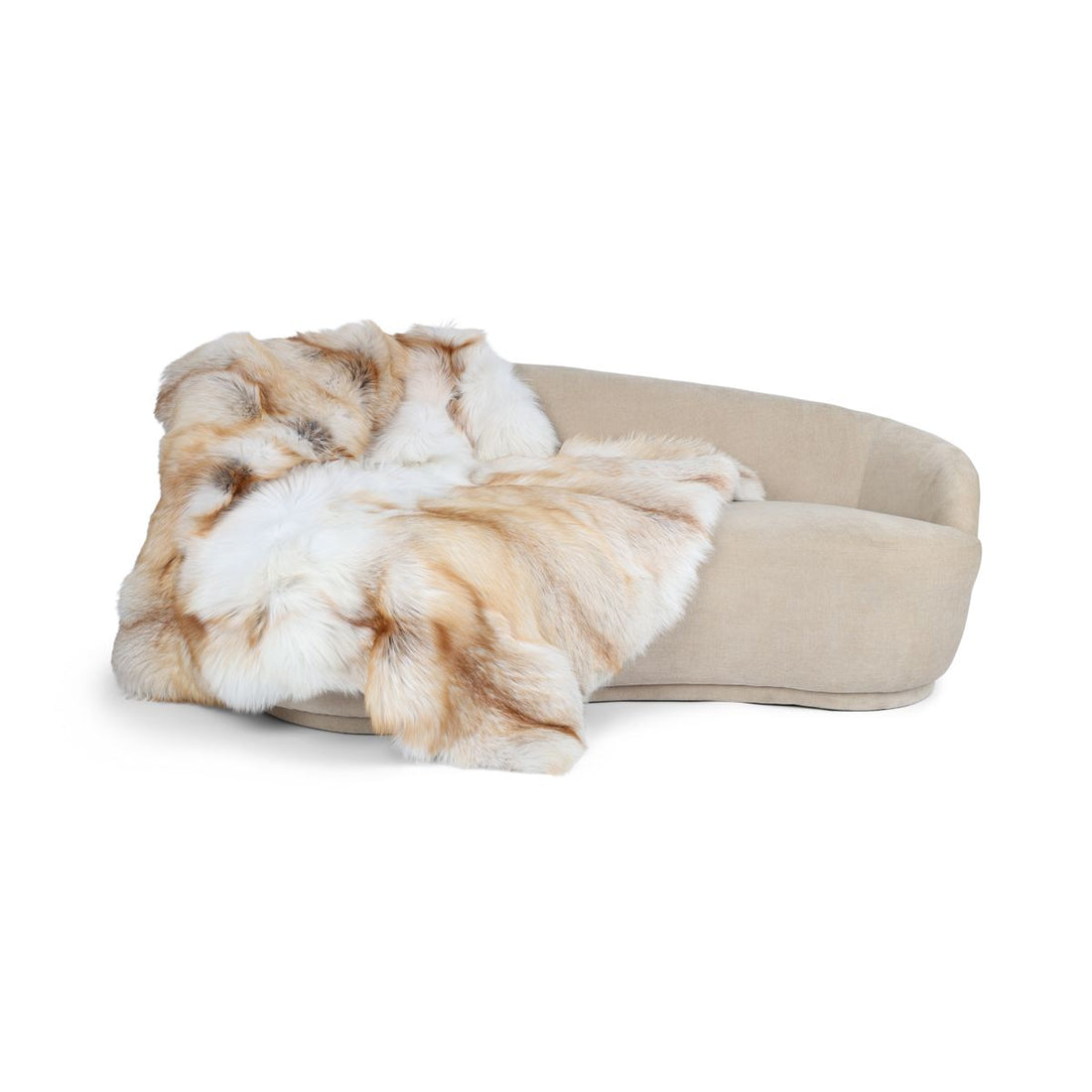 Premium tæppe af ræv | Bagside af kashmir | Light Gold | 150x150 cm