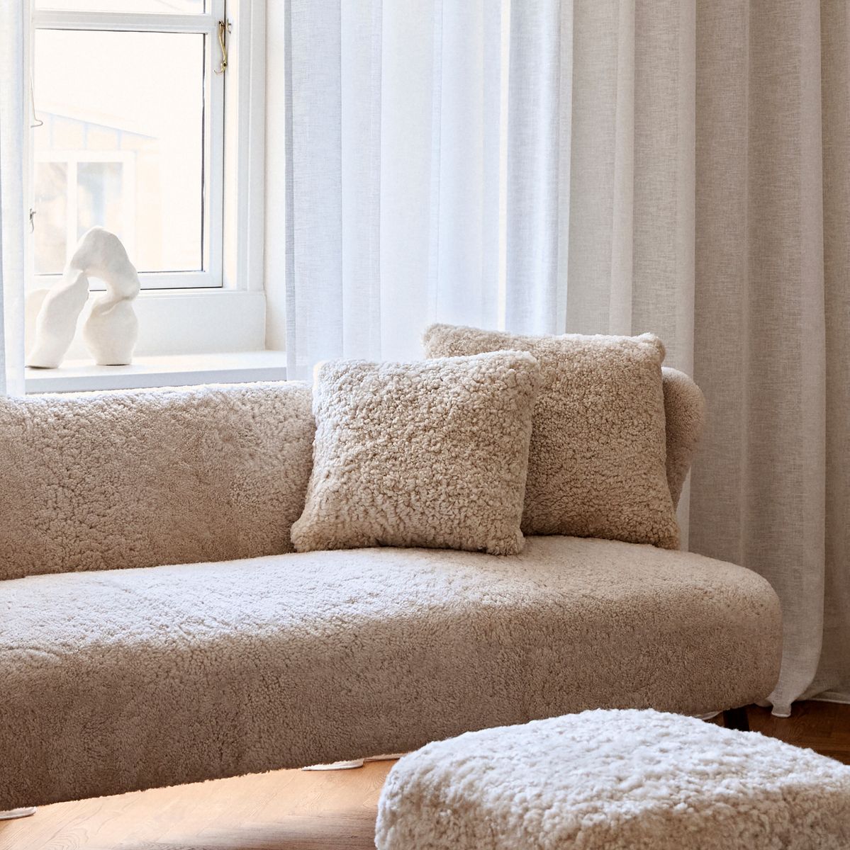 Lammeskindspude | Korthåret | New Zealand | Dobbeltsidet | 40x40 cm