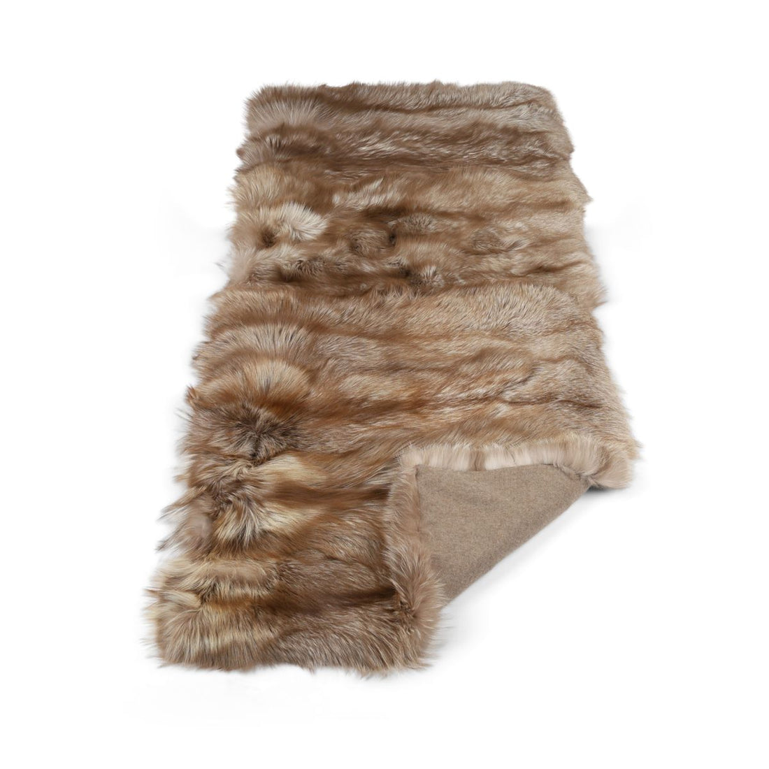 Premium tæppe af ræv | Bagside af kashmir | Pastel | 160x70 cm