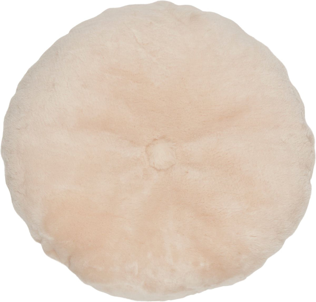 Lammeskindspude | Moccasin | Dobbeltsidet | Ø45 cm