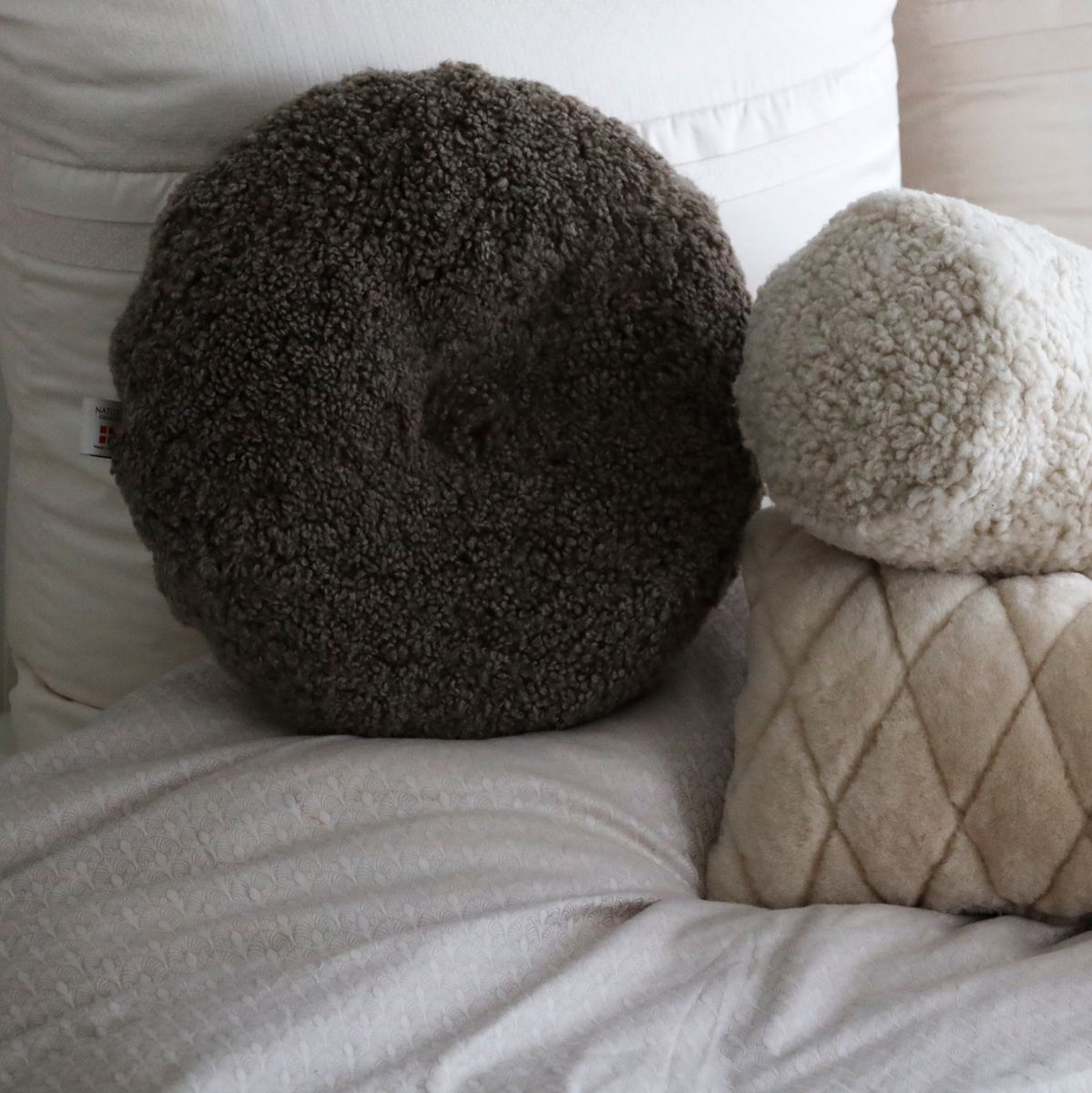 Lammeskindspude | Korthåret | New Zealand | Dobbeltsidet | D40 cm