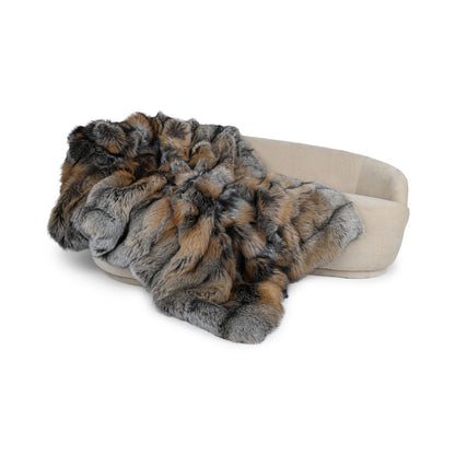 Premium tæppe af ræv | Bagside af kashmir | Gold Cross | 155x220 cm