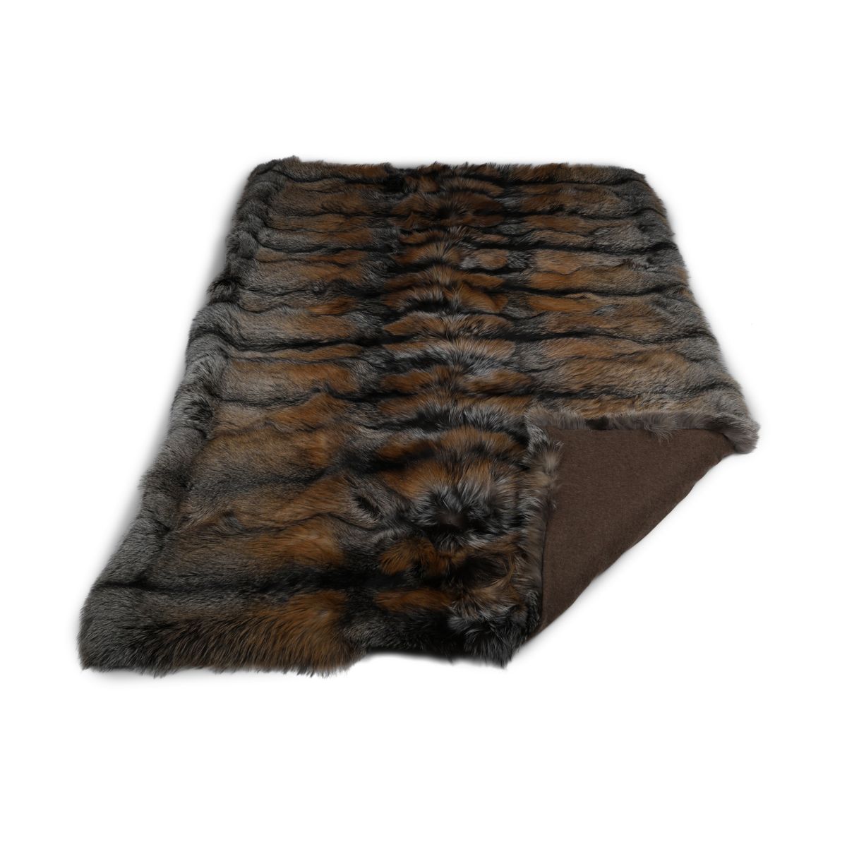 Premium tæppe af ræv | Bagside af kashmir | Gold Cross | 155x220 cm