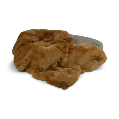 Premium tæppe af ræv | Bagside af kashmir | Sennepsgul | 240x170 cm