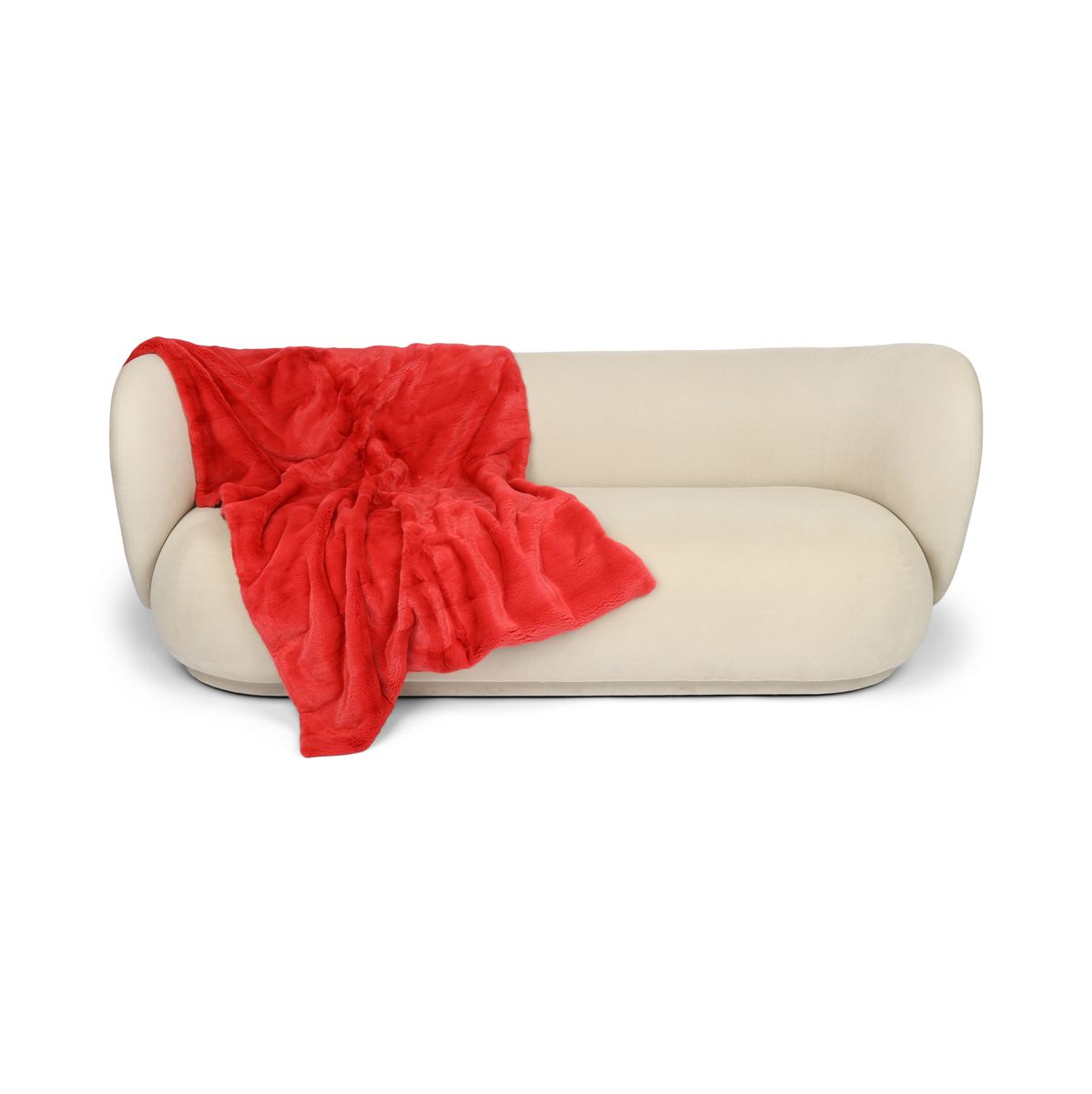 Minkplaid | Bagside af kashmir | Rød | 104x170 cm