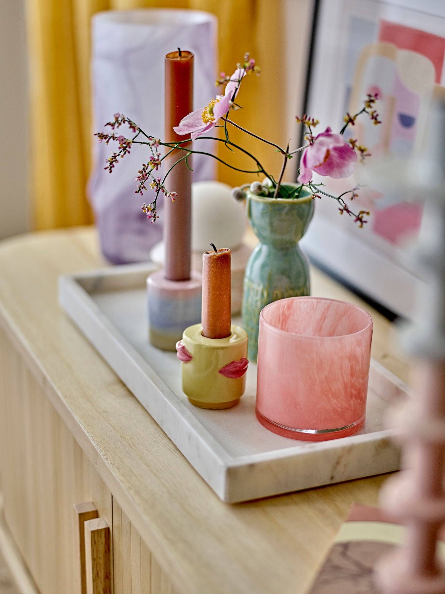 Bloomingville Majsa Fad, Hvid, Marmor
