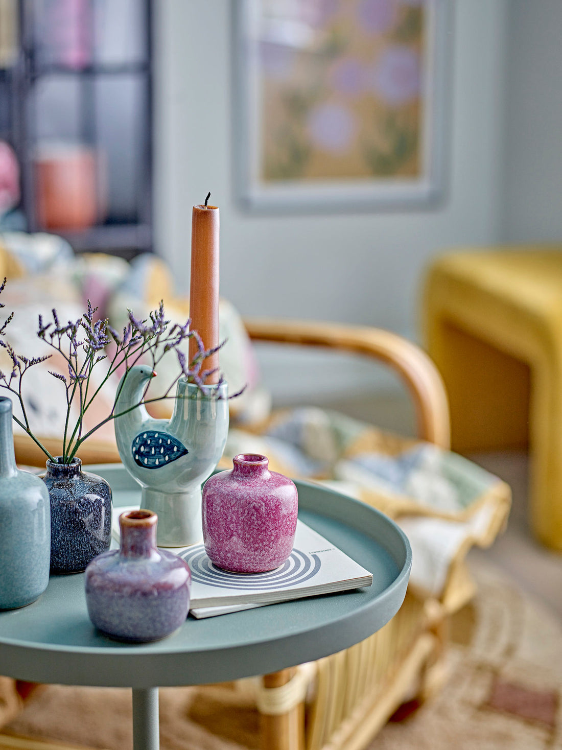 Bloomingville Maien Vase, Grøn, Stentøj