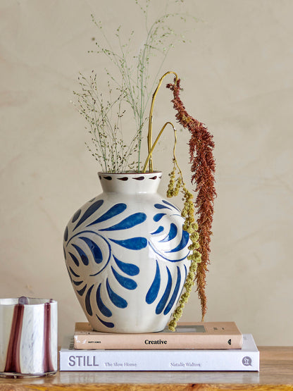 Bloomingville Heikki Vase, Blå, Stentøj