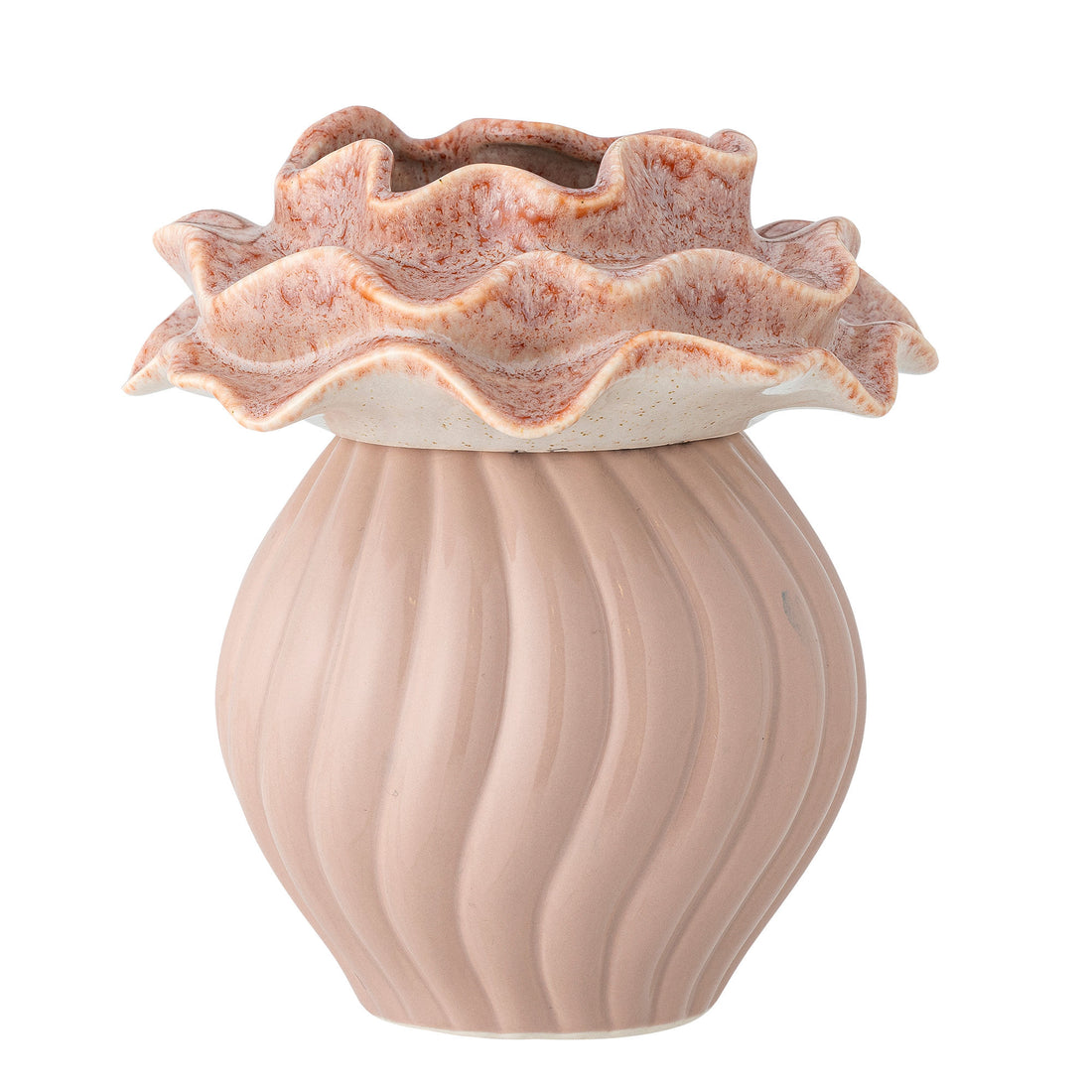 Bloomingville Petalia Vase, Rosa, Stentøj
