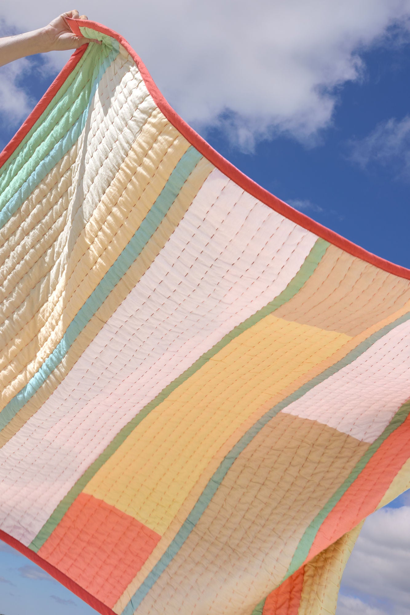 Hübsch Pavilion Plaid  Block Coral/ Flerfarvet