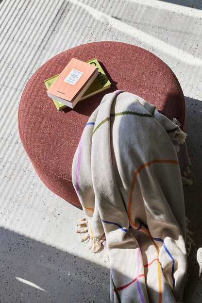 Hübsch Marshmellow Puf Large Rød