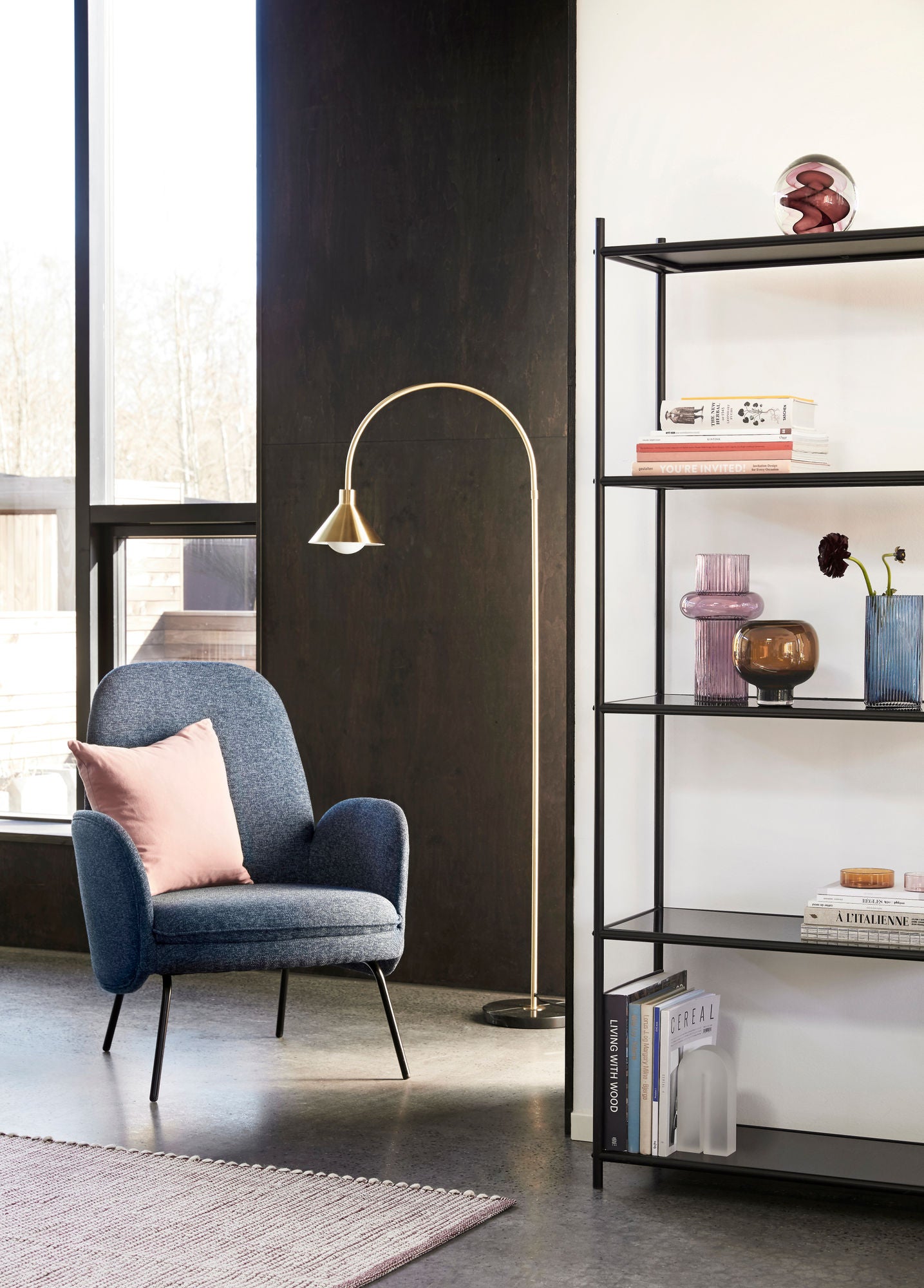 Hübsch Poppy Tæppe Burgundy/Hvid