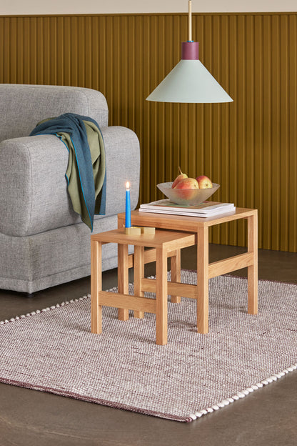 Hübsch Poppy Tæppe Burgundy/Hvid