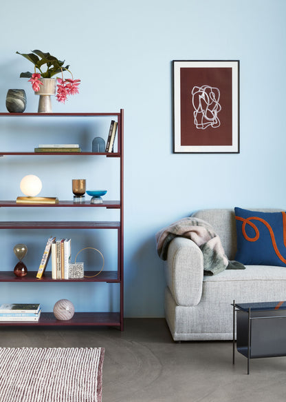 Hübsch Poppy Tæppe Burgundy/Hvid