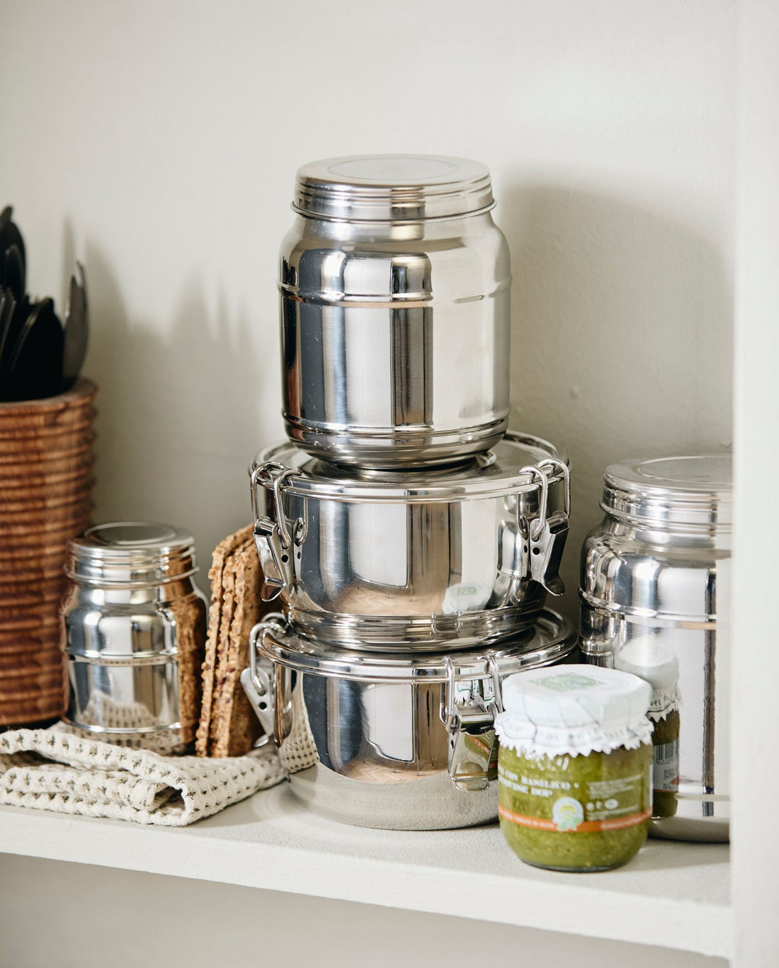 CANI opbevaringsdåse i rustfrit stål med låg - 340 ml