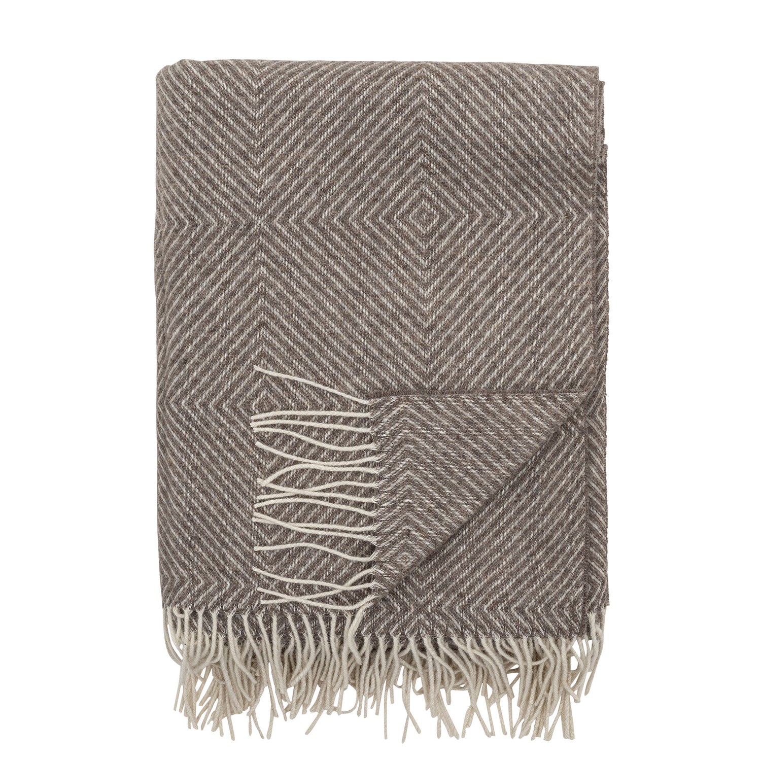 Bloomingville Hoshi Plaid, Brun, Merinould