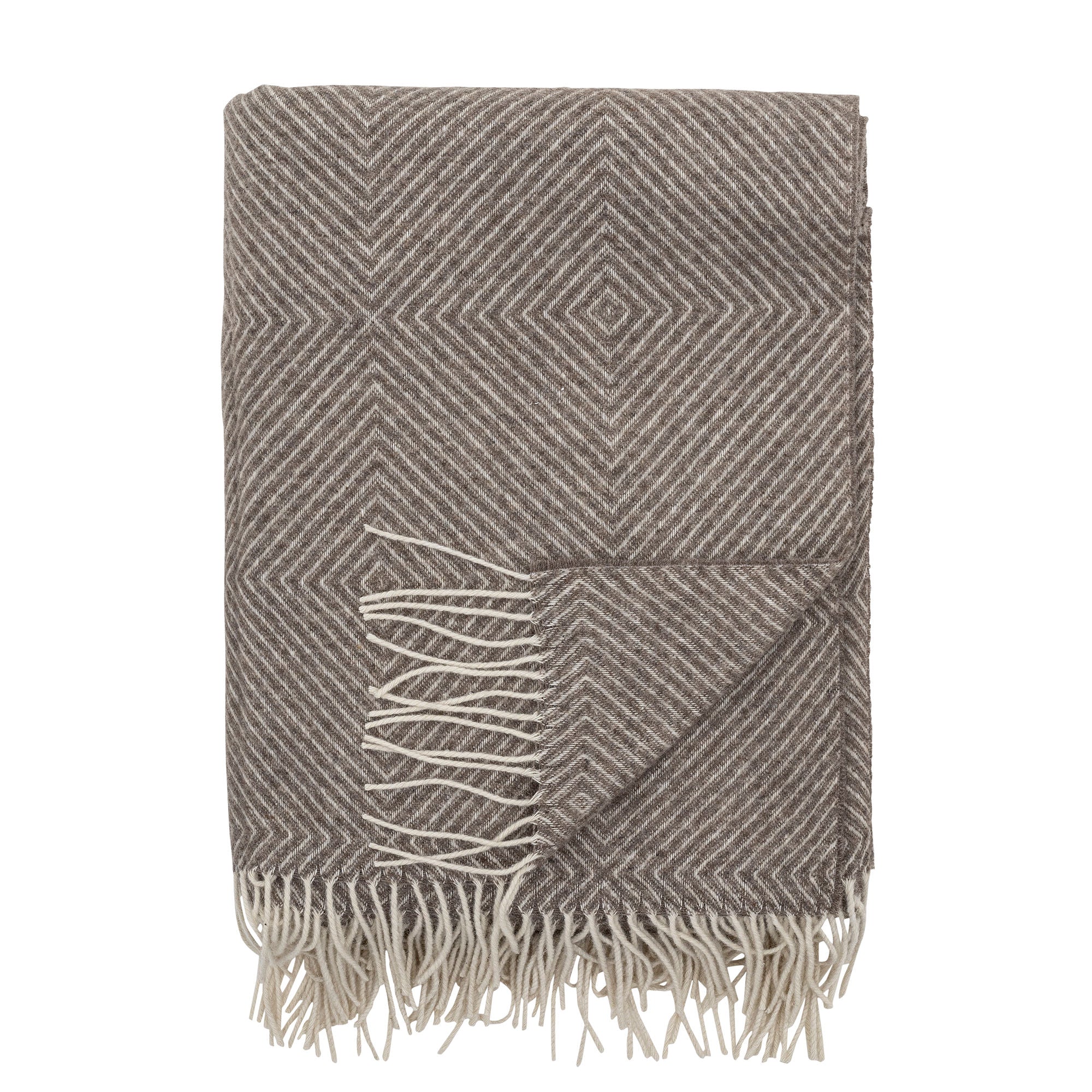 Bloomingville Hoshi Plaid, Brun, Merinould