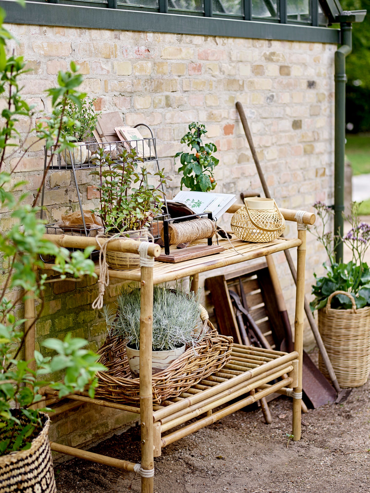 Malda Lanterne m/Glas, Natur, Bambus