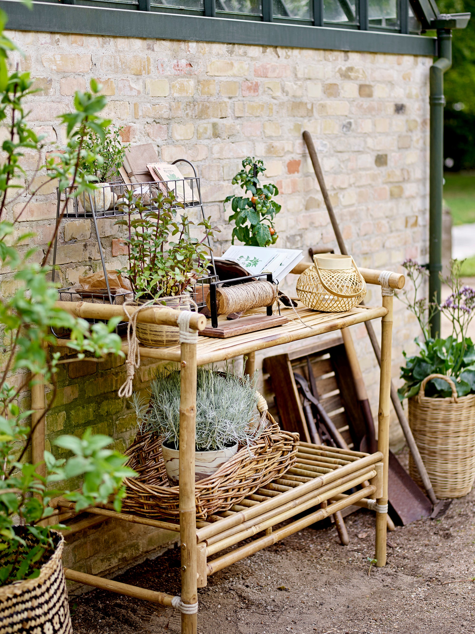 Malda Lanterne m/Glas, Natur, Bambus