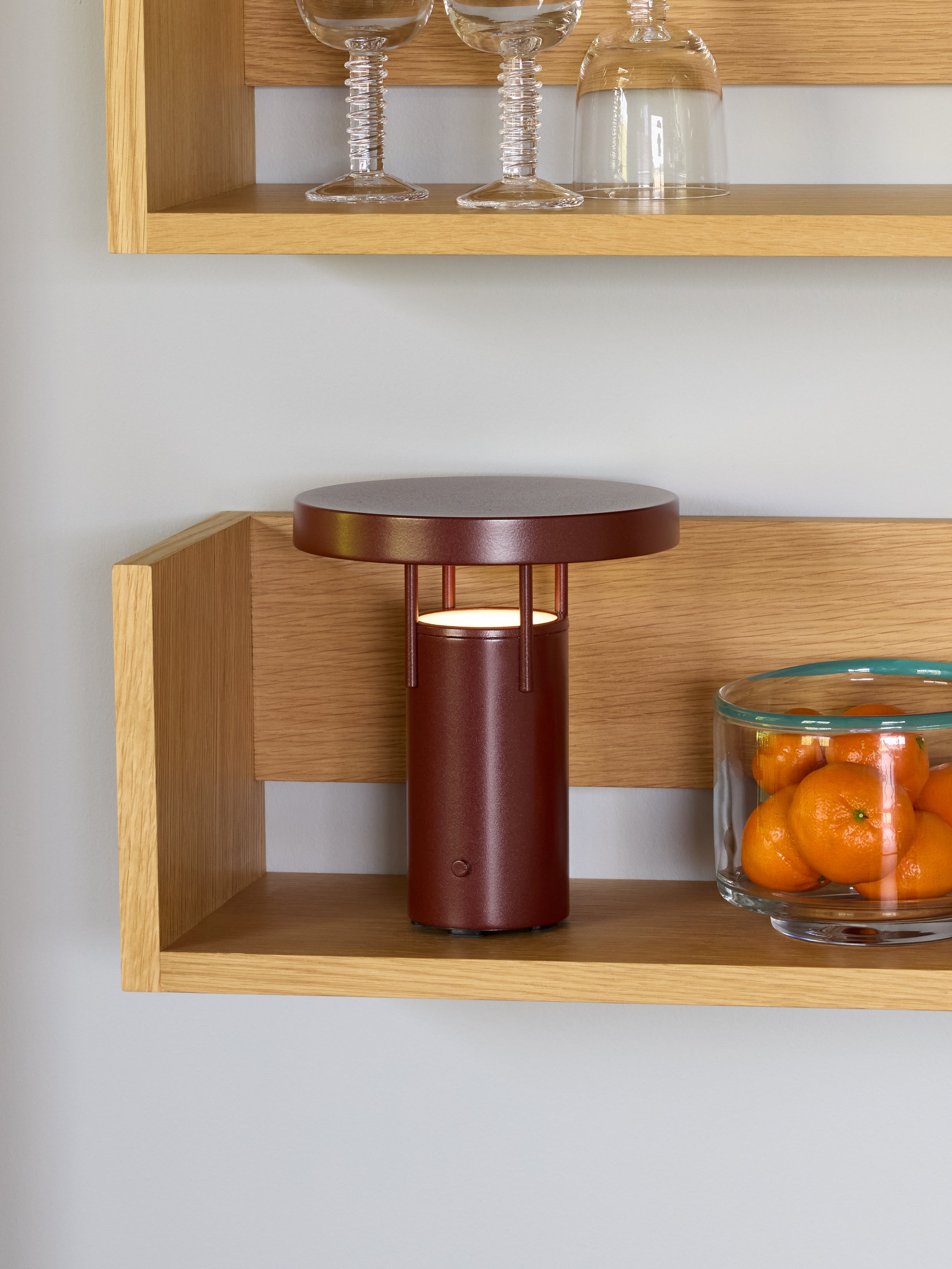 BringMe Transportabel Lampe Mini Metalisk Bourgogne - ø18xh20cm