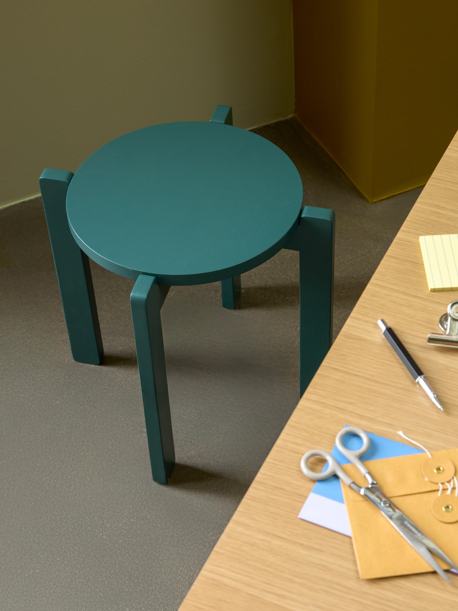 Always Skammel  Petrol - ø45xh42cm